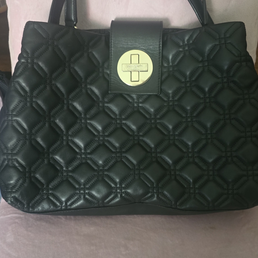 Kate Spade Black Quilted Shoulder Bag with Structured Design